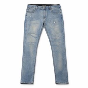 Serenede Men’s Skinny Jeans 36x31 Distressed Light Wash